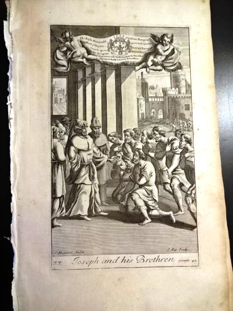 1712 Folio Bible Engravings Joseph and Brothers (1 of 4)