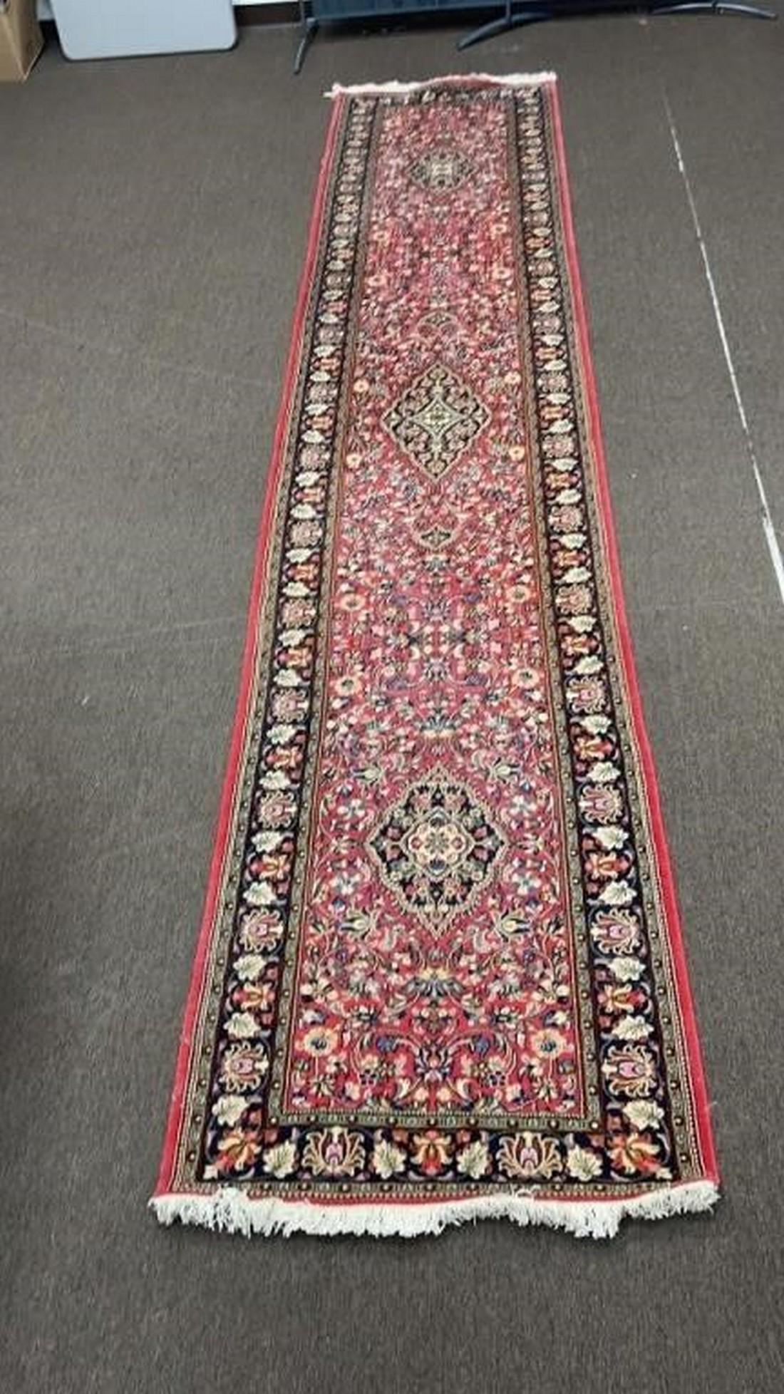 Hand Knotted Persian Qum Runner Rug 13.10x2.10 ft (1 of 8)