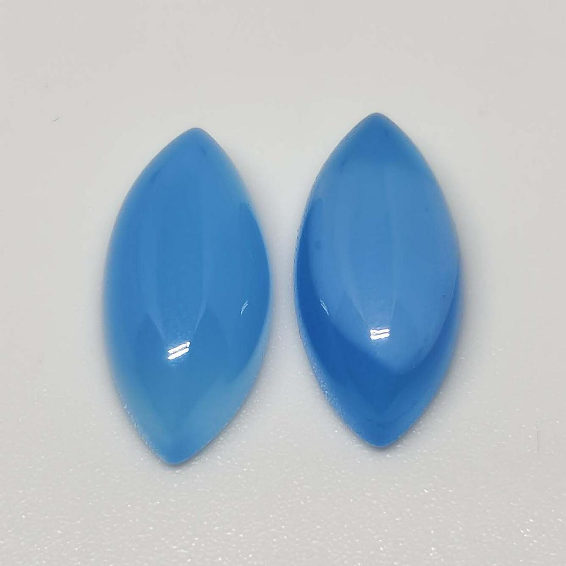 9.25 ct Natural Blue Chalcedony Pair (1 of 1)