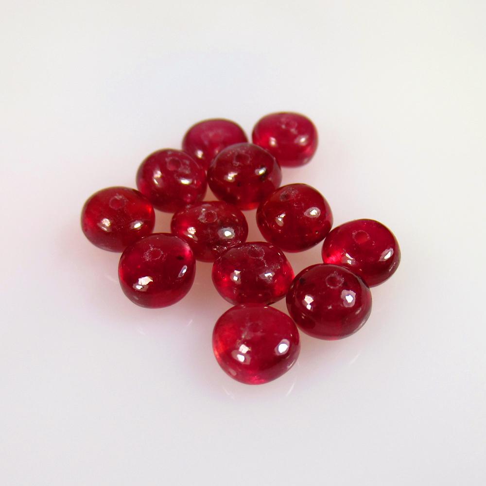 13.88 Ctw Natural 12 Mozambique Red Ruby Round Beads (1 of 2)