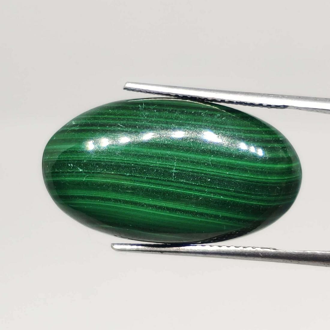 24.10 ct Natural Malachite: No Reserve! Title: 24.10 ct Natural Malachite Additional Information: Gemstones: Malachite Carat Weights: 24.10 ct Size/Dimensions: 25 X 14 X 6 mm Materials & Techniques: Malachite Shipping: Domestic: