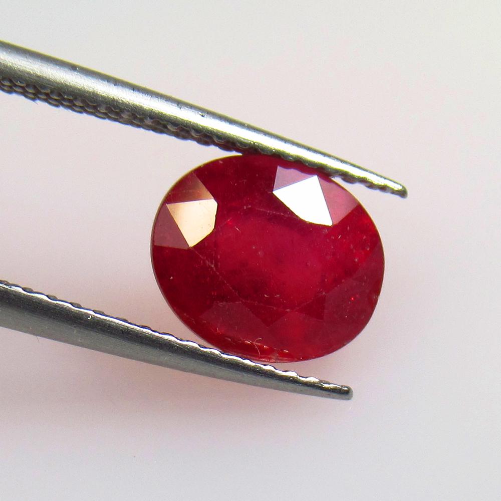 2.96 Ctw Natural Six Line Red Star Ruby Oval Cab (1 of 2)