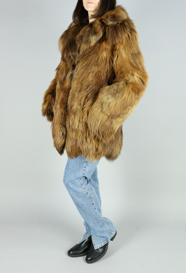 FLUFFY BROWN FOX FUR JACKET EU: M; US: 12 (1 of 13)