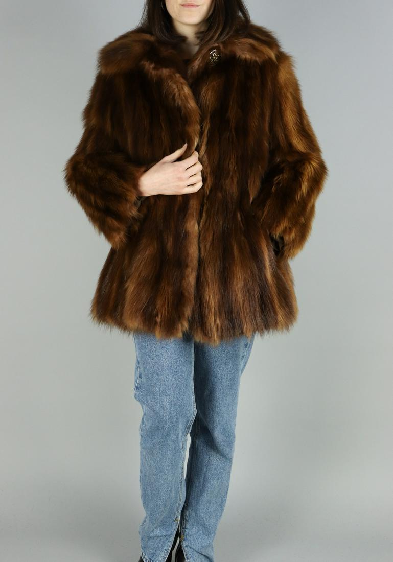 FLUFFY BROWN FOX FUR JACKET EU: M; US: 12 (1 of 11)