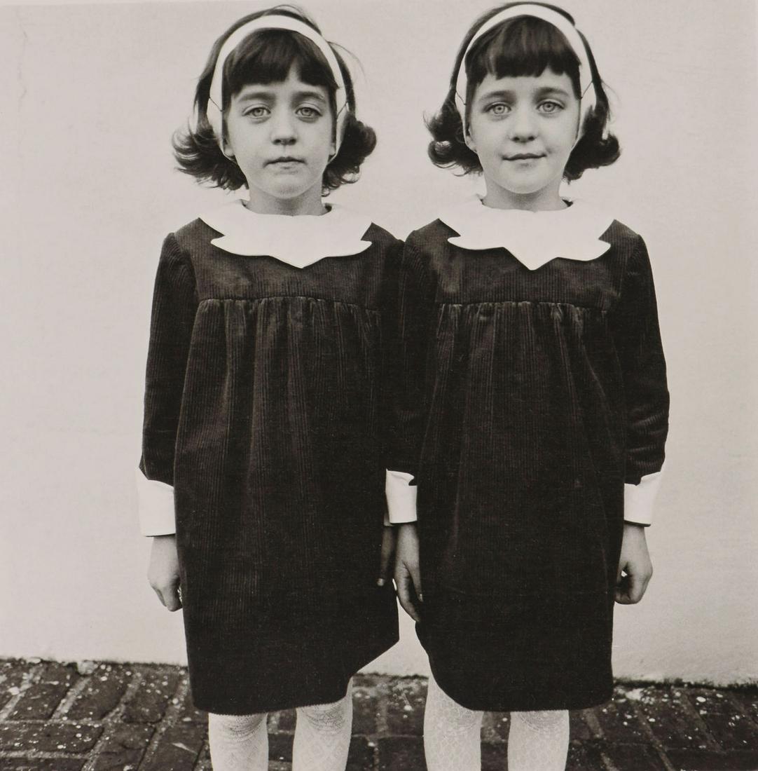 DIANE ARBUS - Identical twins, Roselle, NJ, 1967: Artist: DIANE ARBUS Print Title: Identical twins, Roselle, NJ, 1967 Medium: Authentic Vintage Photoengraving Printed 1970’s in the US Image size (inches) approx. 8 x 8” Diane Arbus (1923 &