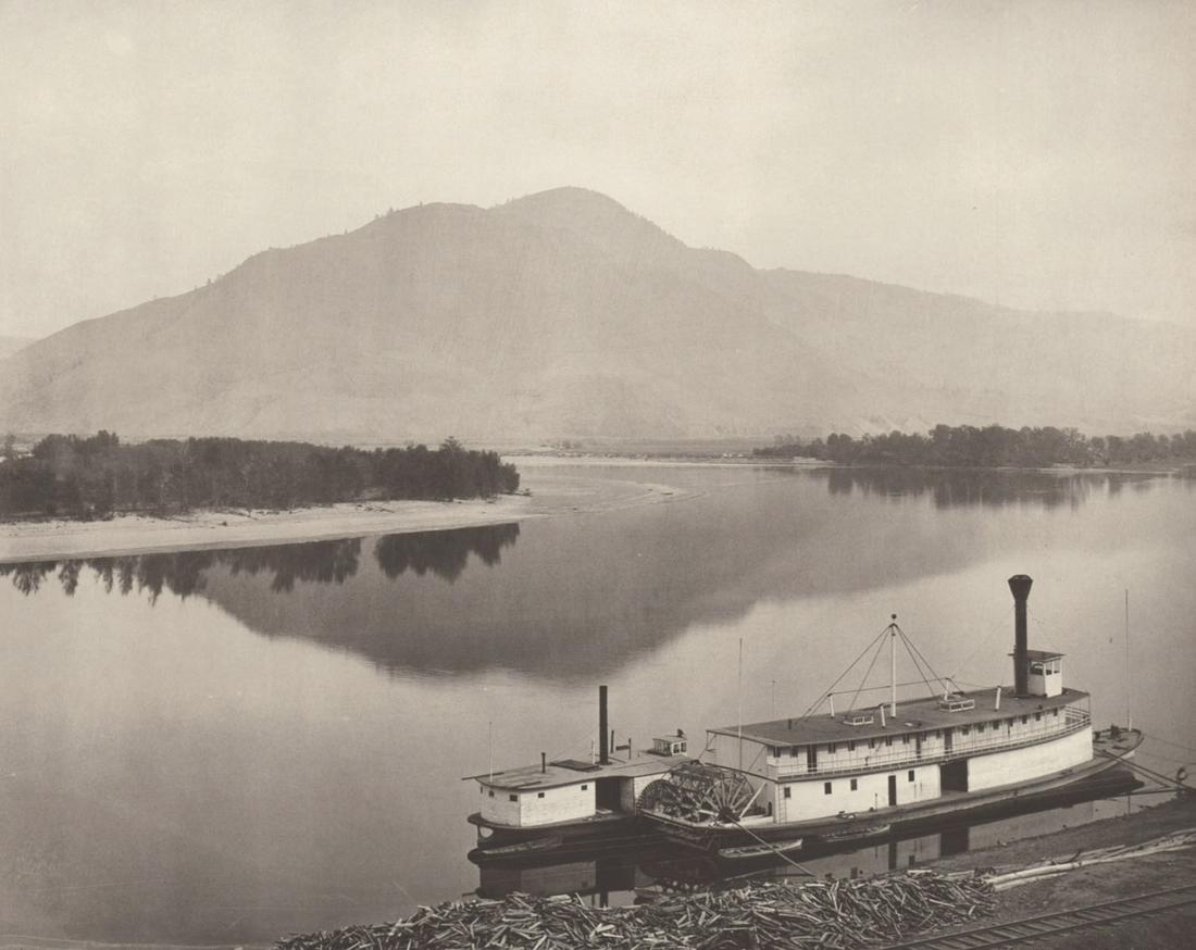 WILLIAM NOTMAN - North and South Thompson Rivers, Kamloops, BC, 1887: Artist: WILLIAM NOTMAN Print Title: North and South Thompson Rivers, Kamloops, BC, 1887 Printing Date: 1960’s Medium: Duotone photo-lithograph on beautiful matt paper Printed in: Canada Image Si