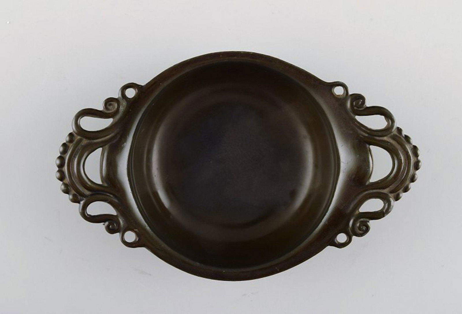 Just Andersen art deco "disco metal" bowl, number D16. (1 of 6)