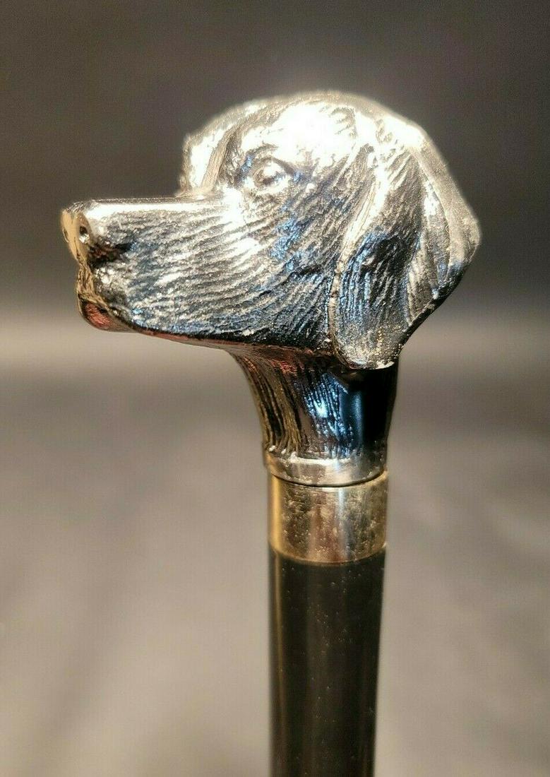 Dog Handle Metal Dog Walking Stick Cane: 34 3/4" Long,.. Wonderful reproduction walking cane, The handle is all metal with a hollow metal shaft, nice and lightweight. Nice quality! Reserve: $24.00 Shipping: Domestic: Flat-rate of $16.00 to a