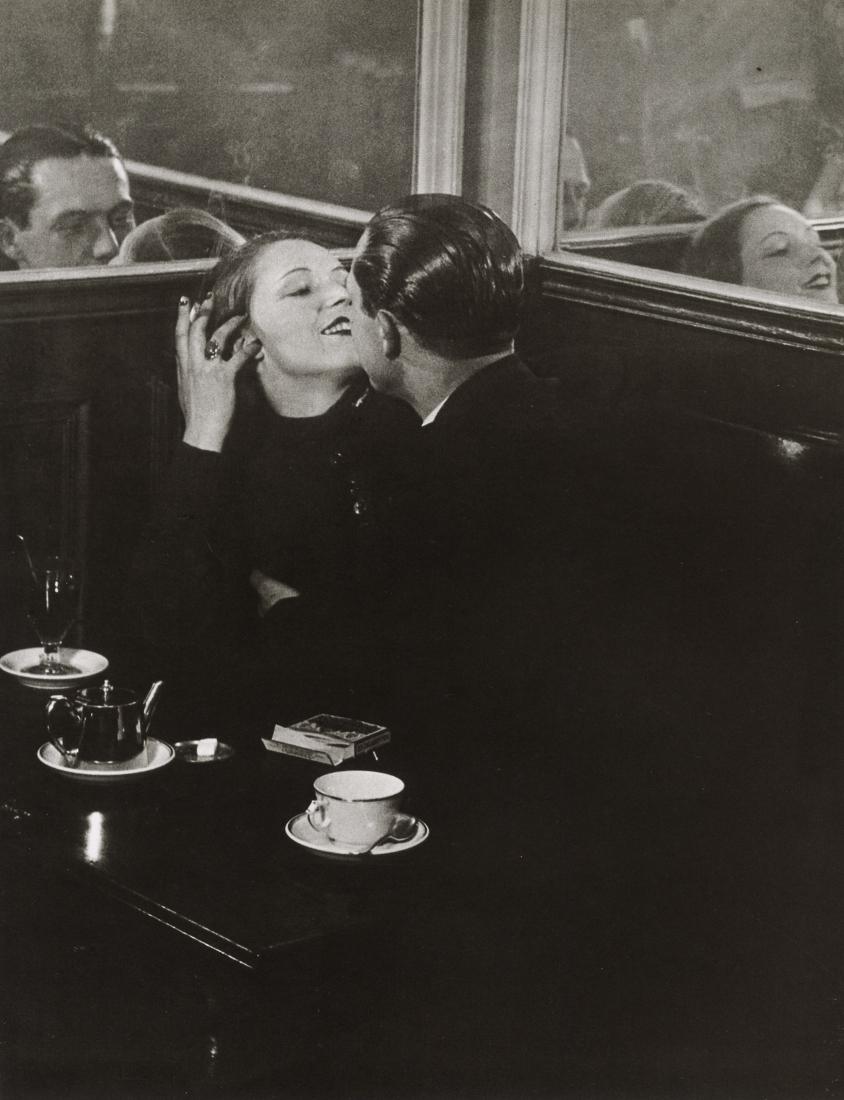 BRASSAI - Lovers in a Small Cafe, 1932: Artist: Brassai Title: Lovers in a Small Cafe Near the Place D'Italie, 1932 Medium: Photo Litho, 2000, Italy Dimensions: 9.15x11.95" Description: Heat Wax Mounted on 12x16" Conservation Board Artist B