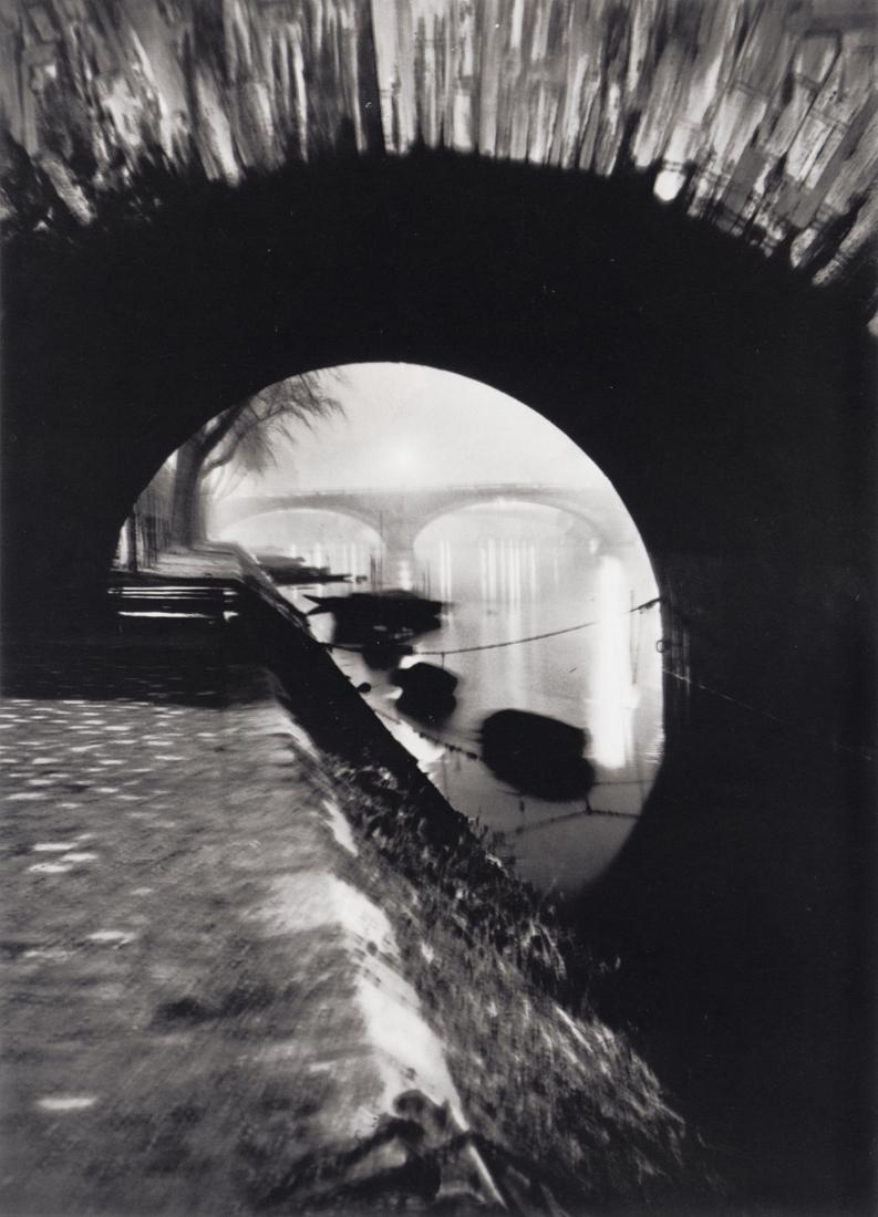 BRASSAI - Pont Marielle Saint-Louis, 1932: Artist: Brassai Title: Pont Marielle Saint-Louis, 1932 Medium: Photo Litho, 1993, Switzerland Dimensions: 5.3x7.35" Description: Heat Wax Mounted on 8.5x11" Conservation Board Artist Bio: Brassai was