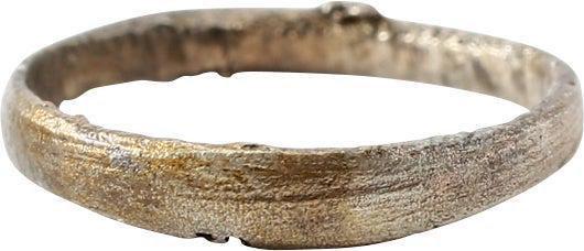 VIKING WEDDING RING 866-1067 AD, SIZE 3: Silvered bronze, size 3 for the small finger as was the custom. 2.3mm-2.9mm width swelled to the top, rounded section. Professionally refurbished with the surface restored in pure silver. See the refe