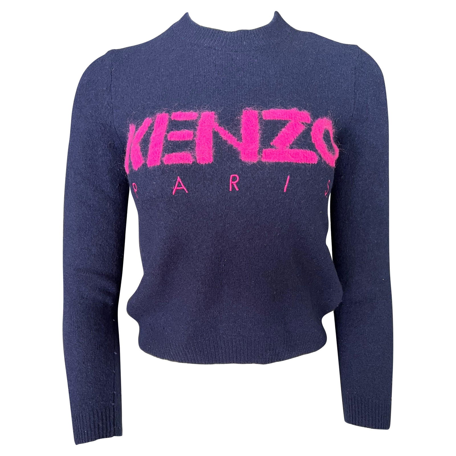 Kenzo Paris Navy & Pink Wool Pullover Sweater (1 of 6)