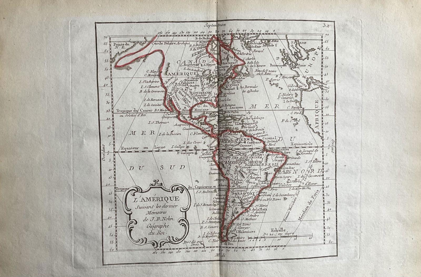 Western Hemisphere. 1780/81. Scarce map by J. B. Nolin (1 of 2)