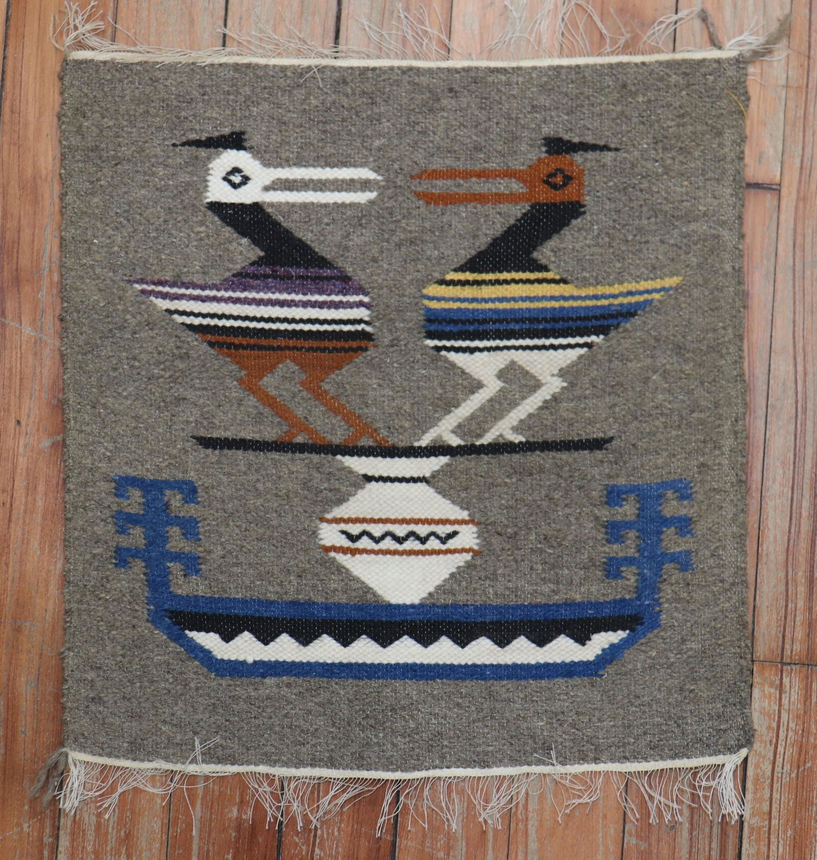 Guatemalan Pigeon Mini Square Rug No. 31568 (1 of 3)