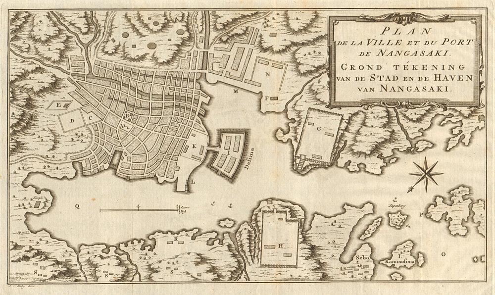Plan de la Ville… de Nangasaki'. Nagasaki, Japan. BELLIN/SCHLEY 1756 old map: Title: Plan de la Ville… de Nangasaki'. Nagasaki, Japan. BELLIN/SCHLEY 1756 old map Description: Plan de la Ville et du Port de Nangasaki [Plan of the city and port of Nagasaki]' by Jakob van de