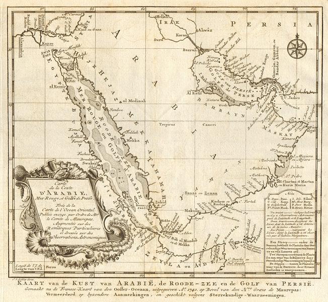 La Côte d’Arabie, Mer Rouge & Golfe de Perse'. Arabia. BELLIN/SCHLEY 1747 map: Title: La Côte d’Arabie, Mer Rouge & Golfe de Perse'. Arabia. BELLIN/SCHLEY 1747 map Description: Carte de la Côte d’Arabie, Mer Rouge, et du Golfe de Perse [Map of the Arabian c