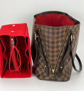 LOUIS VUITTON Hand Bag Cabas Rivington Damier Ebene Tote W/Added Insert A978: SKU A978 0622 Pre-Owned 100% Authentic LOUIS VUITTON Cabas Rivington Damier Ebene W/ Side Zippers that open to make bag wider and Added Insert to help Organize and keep Bag Upright RATING: B...very