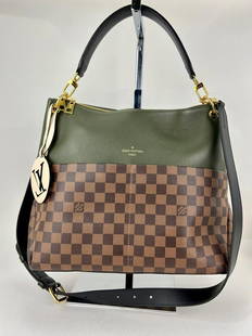 Louis Vuitton Handbag Maida Damier Ebene Canvas Khaki Leather Hand Shoulder A992: SKU A992 0722 -D Pre-Owned 100% Authentic LOUIS VUITTON Maida Damier Ebene Khaki Leather Shoulder Hand Bag W/Added Insert to Help Organize and Keep Bag Shape RATING: A...excellent, near mint, only