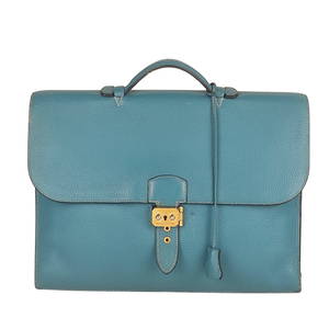 HERMES Work bag "&#224; d&#233;peches" in leather - Year '98