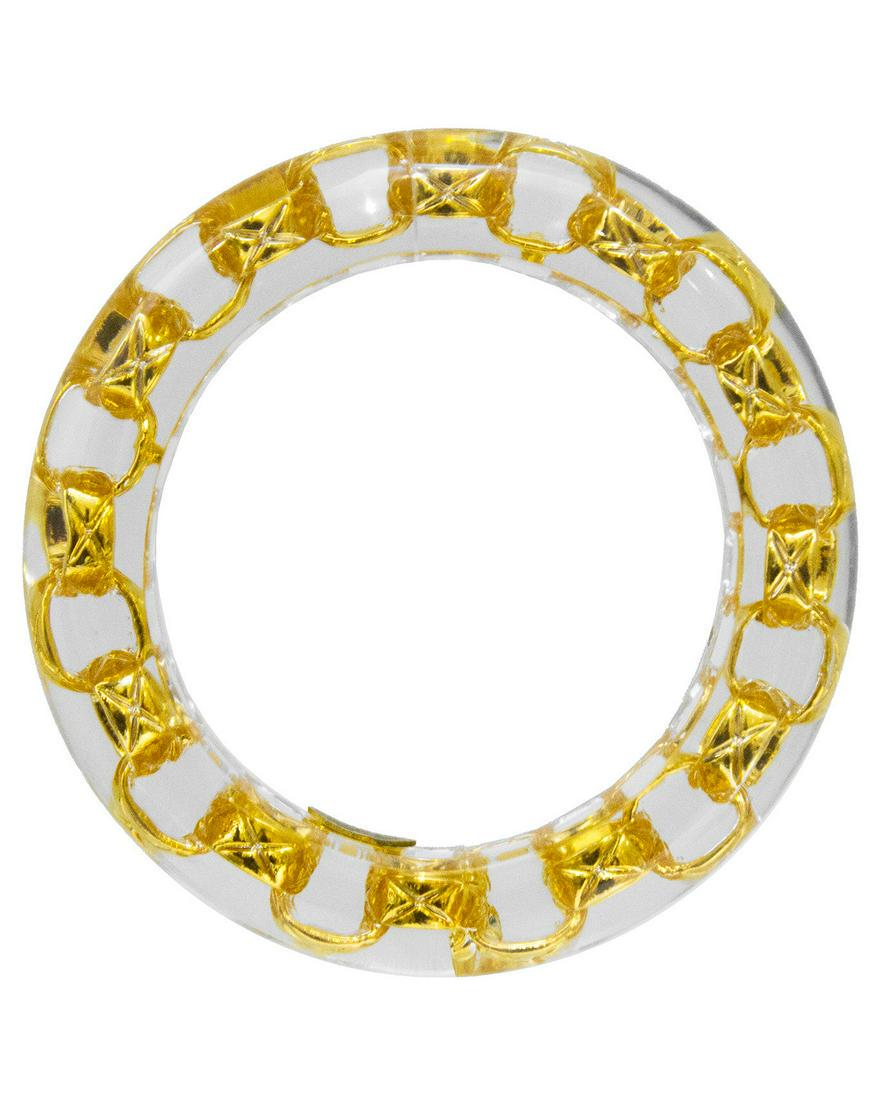 Chanel Lucite Bangle With Gold Chain Link Detail (1 of 4)