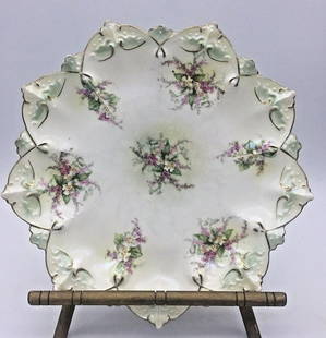 RARE MORITZ ZDEKAUER 18 POINT CABINET PLATE 1884-1909: Title: RARE MORITZ ZDEKAUER 18 POINT CABINET PLATE 1884-1909Date/Period: 1884-1909Dimension: approx 9" diamterMaterials: PORCELAIN CERAMICAdditional Information: RARE MORITZ ZDEKAUER 18 POINT CABINET