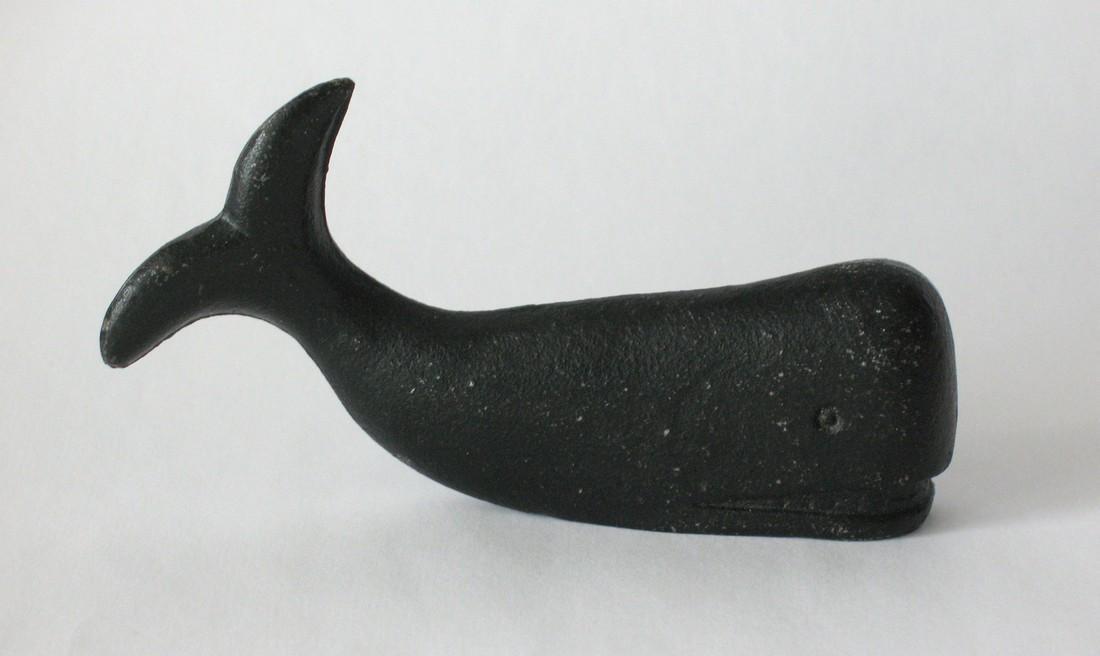 Vintage Cast Iron Whale Chart Weight: Title: Vintage Cast Iron Whale Chart Weight Date/Period: 1950's Dimension: 4" long Additional Information: Nice vintage cast iron whale chart weight in great original condition. Shipping: Domestic: Fl