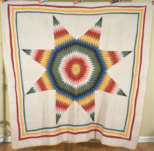 COLORFUL 100+ Year Old Lone Star Quilt (1 of 8)