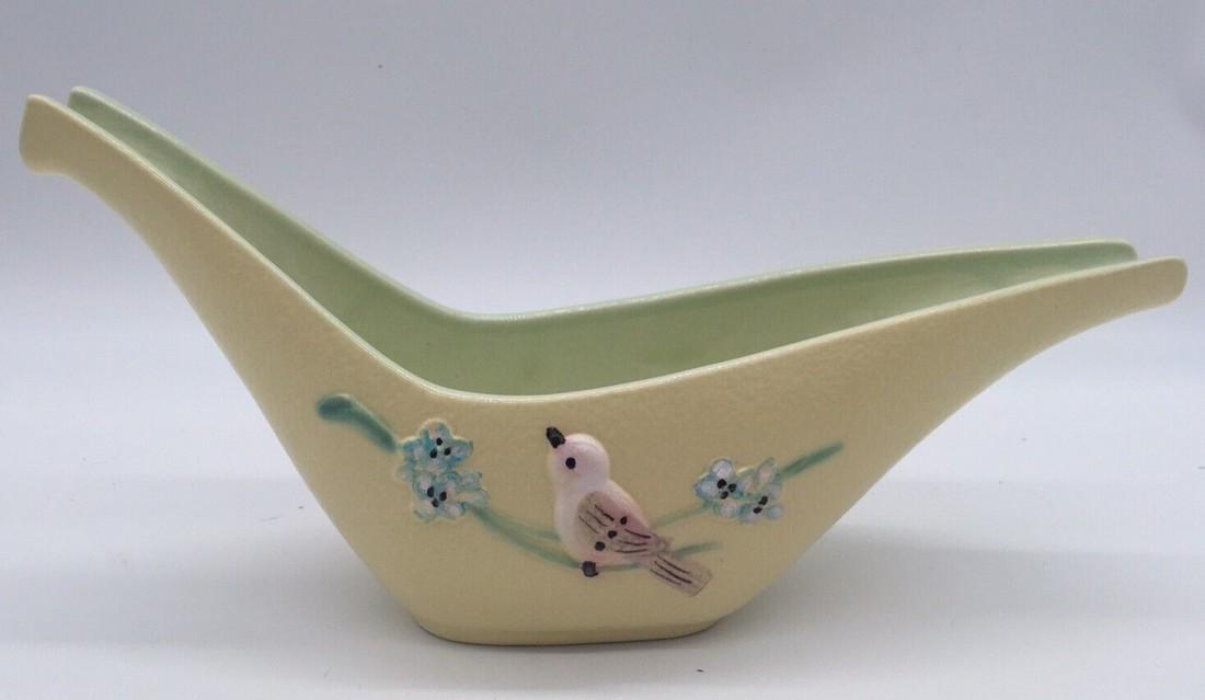 Hull Serenade Yellow Window Planter Vase with Birds S9 '57 (1 of 3)