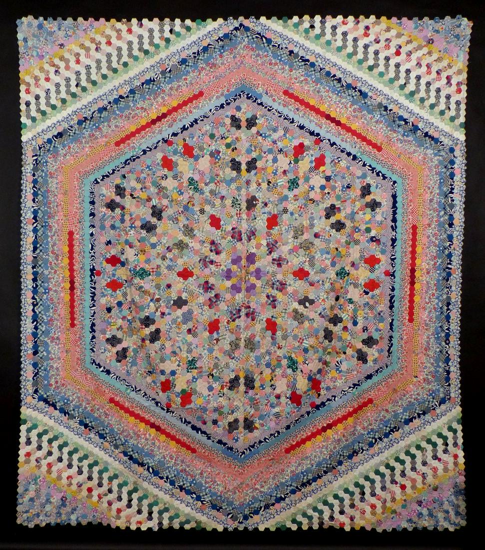 Fantastic Antique "Hexagon" Quilt Top (1 of 11)
