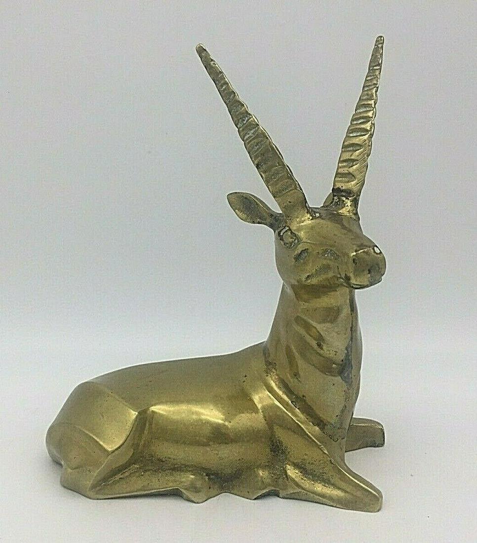 Vintage Antelope Gazelle SOLID Brass Figurine ENESCO (1 of 6)