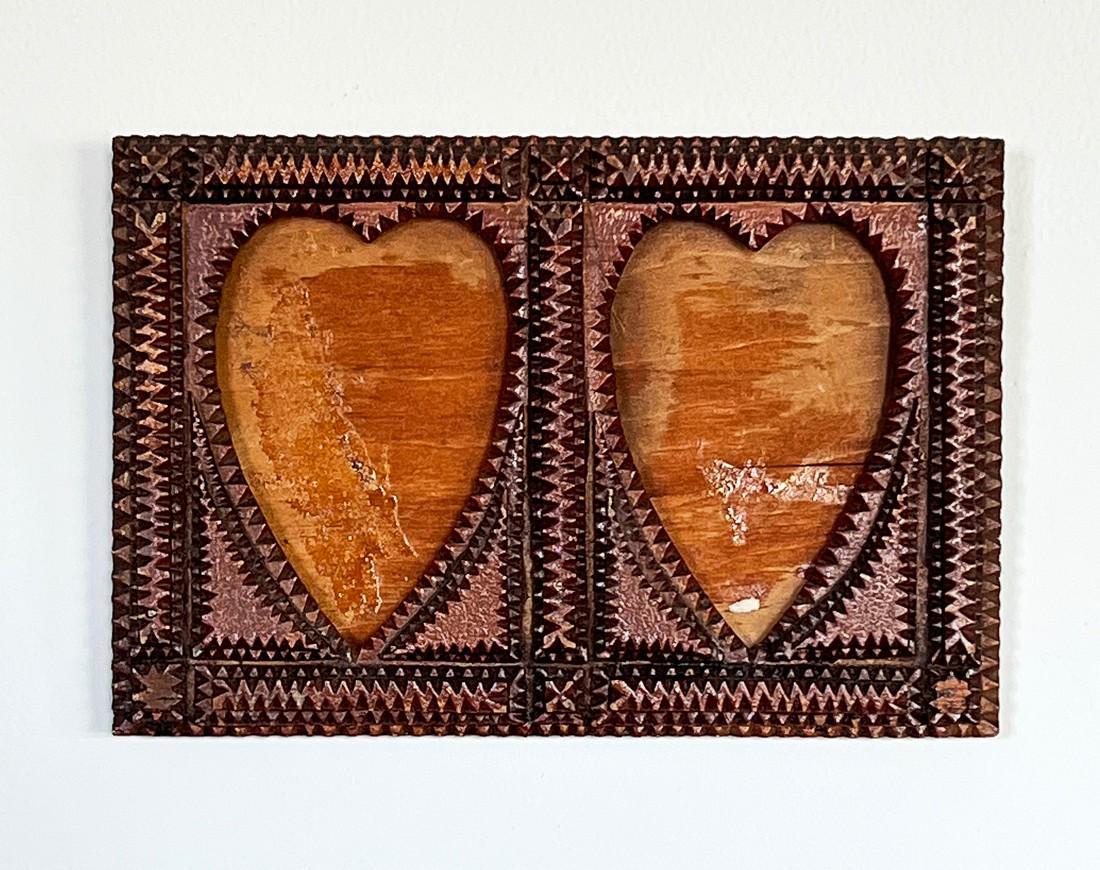 Double Heart Tramp Art Frame (1 of 2)