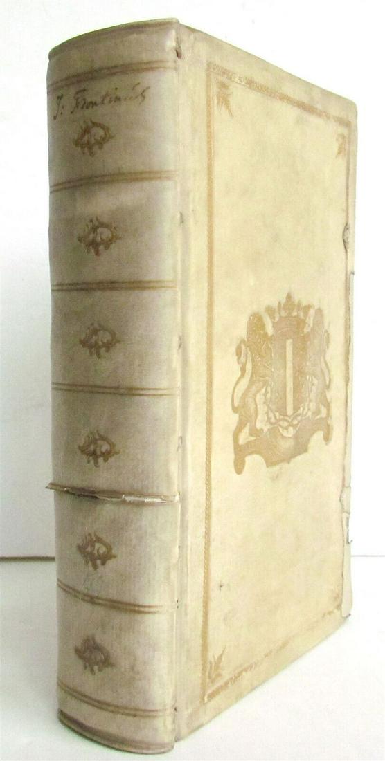 1779 Strategematicon Sextus Frontinus ROMAN HISTORY COAT OF ARMS VELLUM antique (1 of 8)