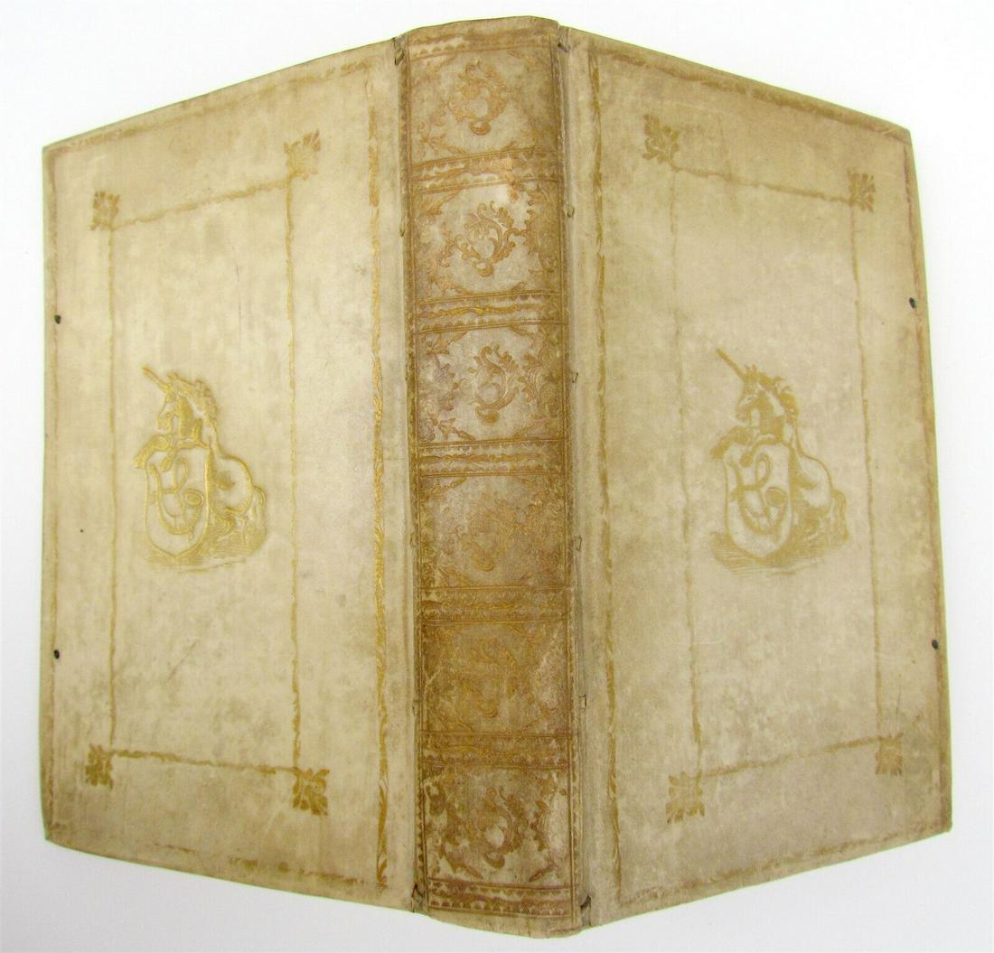 1725 CICERO Epistolarum ad quintum fratrem UNICORN COAT of ARMS VELLUM antique (1 of 10)