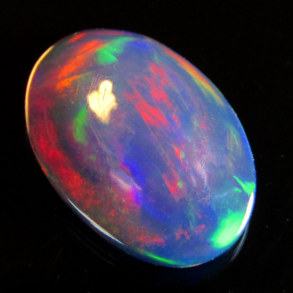 2.40 Cts NATURAL MULTI COLOR FLASHING ! ETHIOPIAN BLACK OPAL OVAL SHAPE (1 of 3)