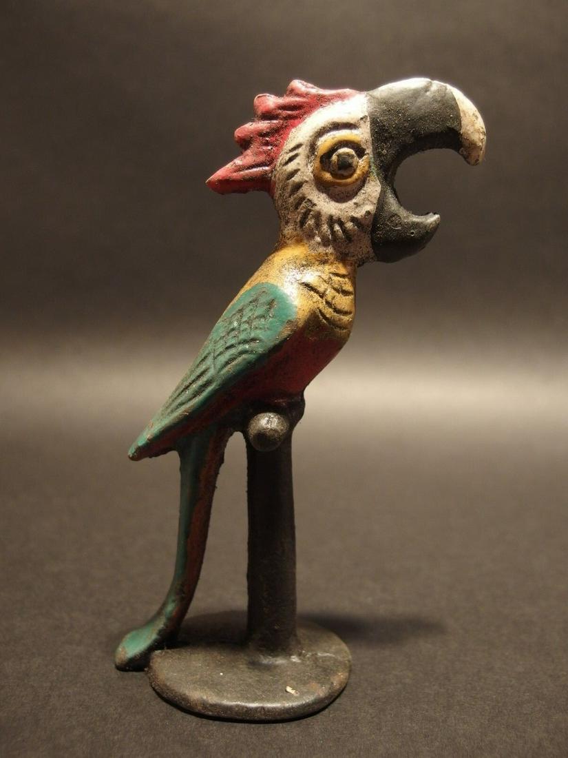 Cast Iron Parrot Beer Bottle Opener bar tool: 5 1/4" Tall Great reproduction cast iron bottle opener. This piece was made to look just like an antique, but is new. Great for use or display! Reserve: $20.00 Shipping: Domestic: Flat-rate of $8.00 t