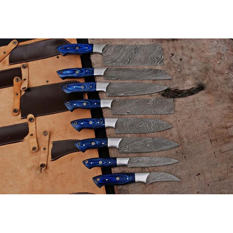 Set exclusive 8 chef kitchen damascus steel knives (1 of 4)