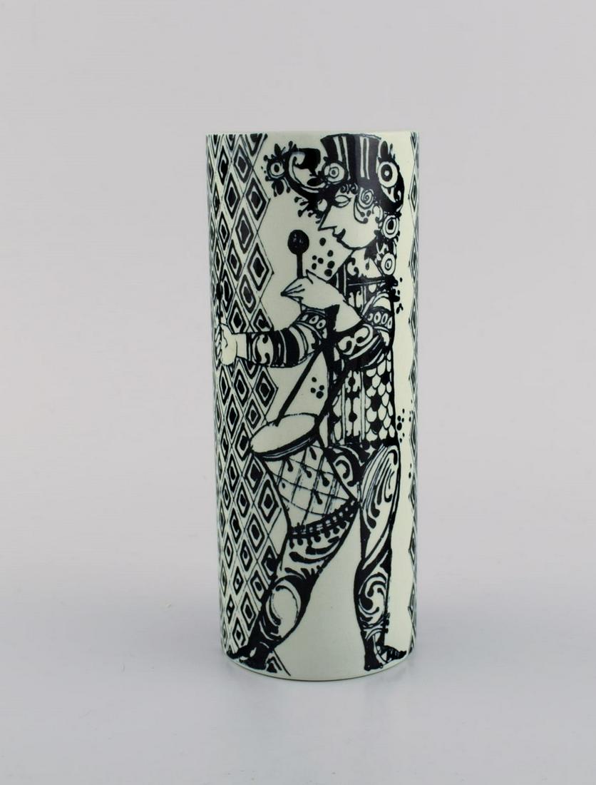 Bjørn Wiinblad for Nymølle. Vase in glazed faience. 1970s / 80s.: BjÃ¸rn Wiinblad for NymÃ¸lle. Vase in glazed faience. 1970s / 80s. Measures: 18 x 7.2 cm. In excellent condition. Stamped. Reserve: $95.00 Shipping: Domestic: Shipping rates are determined by dest