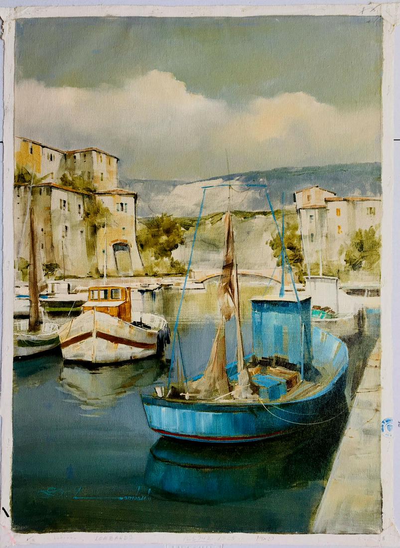 Boats in Harbor II Oil on Canvas Artist: Spartaco Lombardo (1 of 6)