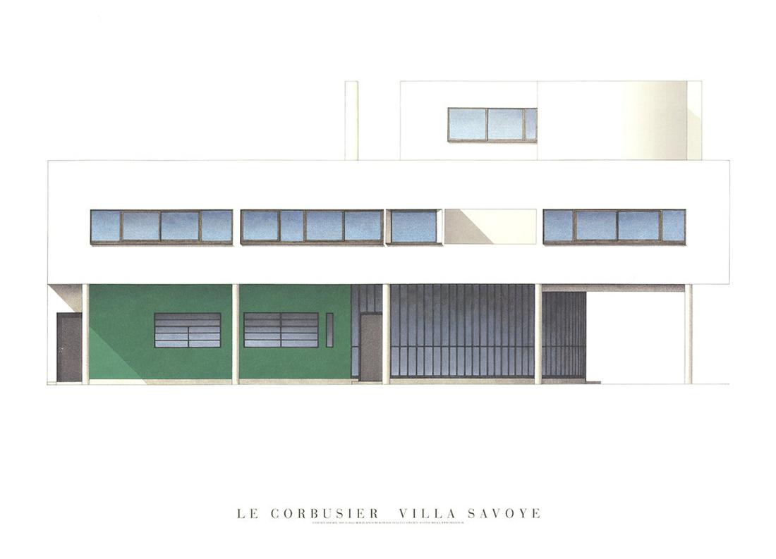 Le Corbusier - Villa Savoye, Nord-Est. - Offset Lithograph 19.75" x 27.5" (1 of 1)
