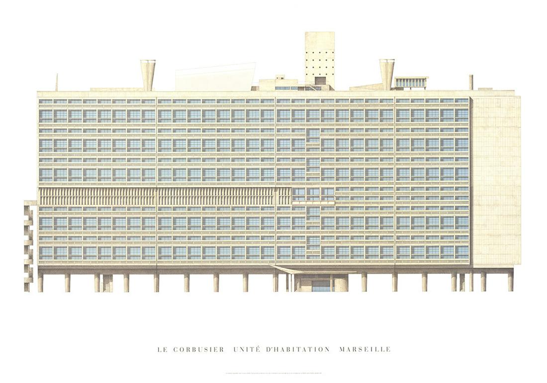 Le Corbusier - Unite d'Habitation, Marseille - 2009 Offset Lithograph 27.5" x 39.25" (1 of 1)