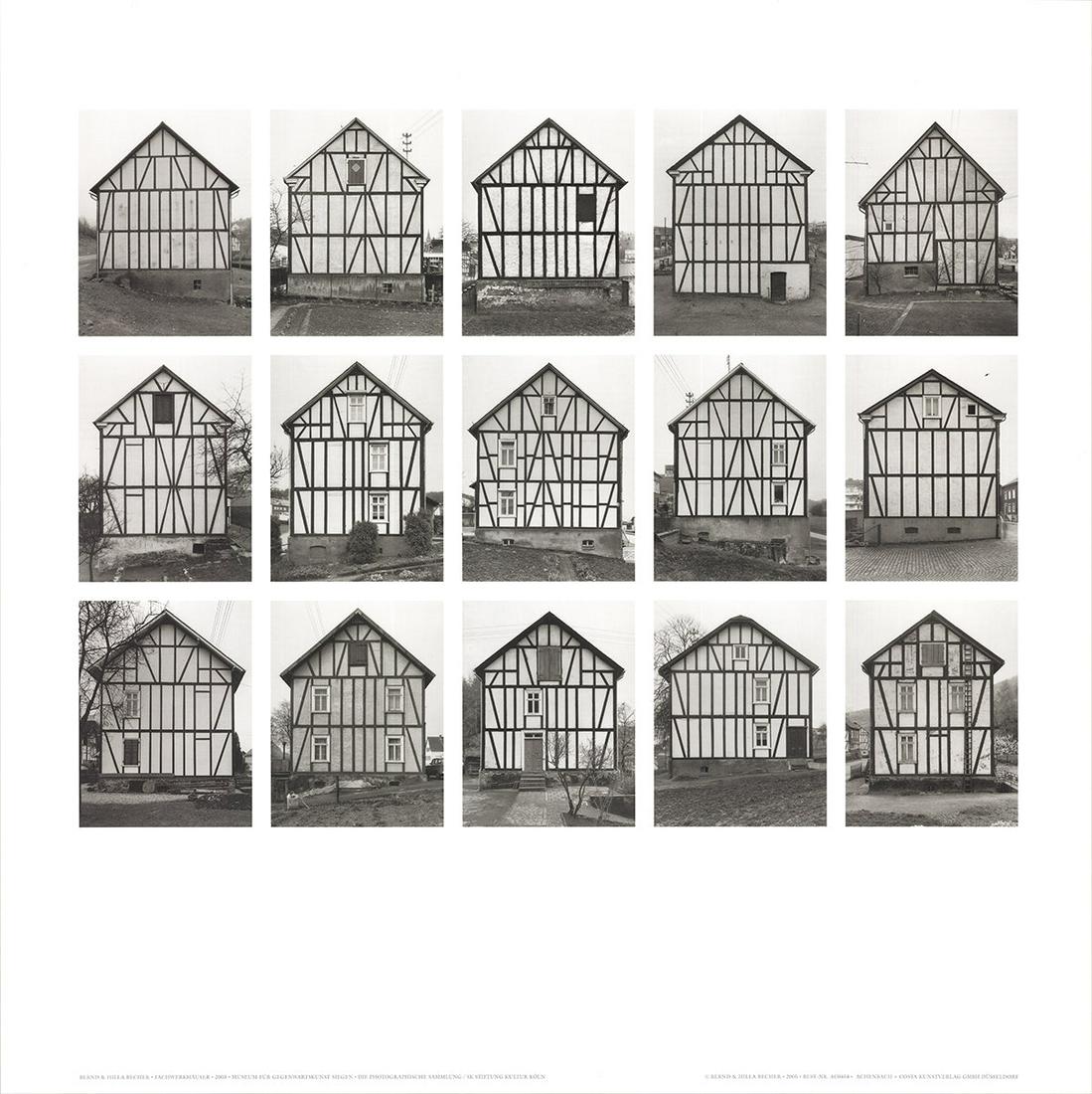 Bernhard and Hilla Becher - Half-Timbered Houses (no text) - 2005 Offset Lithograph 27.5" x 27.5" (1 of 1)