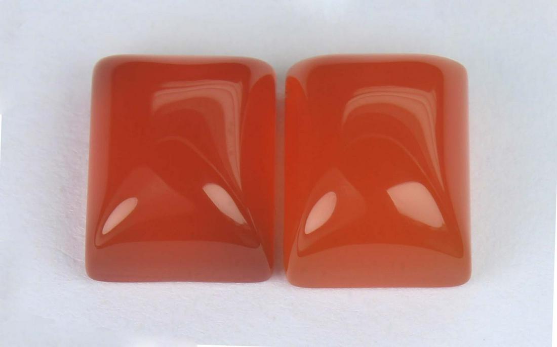 8.60 Cts Natural Carnelian Lot: No Reserve! Title: 8.60 Cts Natural Carnelian Lot Gemstone : Natural Carnelian Weight : 8.60 carat Shape : Rectangular Caboshon Dimensions : 10x8 mm Number of Stone : 2 Color : Orange Origin : India T