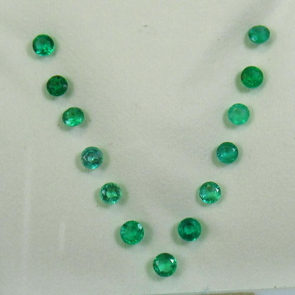 1.12 Ctw Natural 13 Zambian Emerald Round Set (1 of 3)