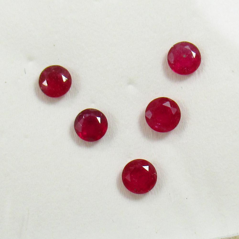 2.06 Ctw Natural 5 Mozambique Red Ruby Jewellery Set (1 of 2)