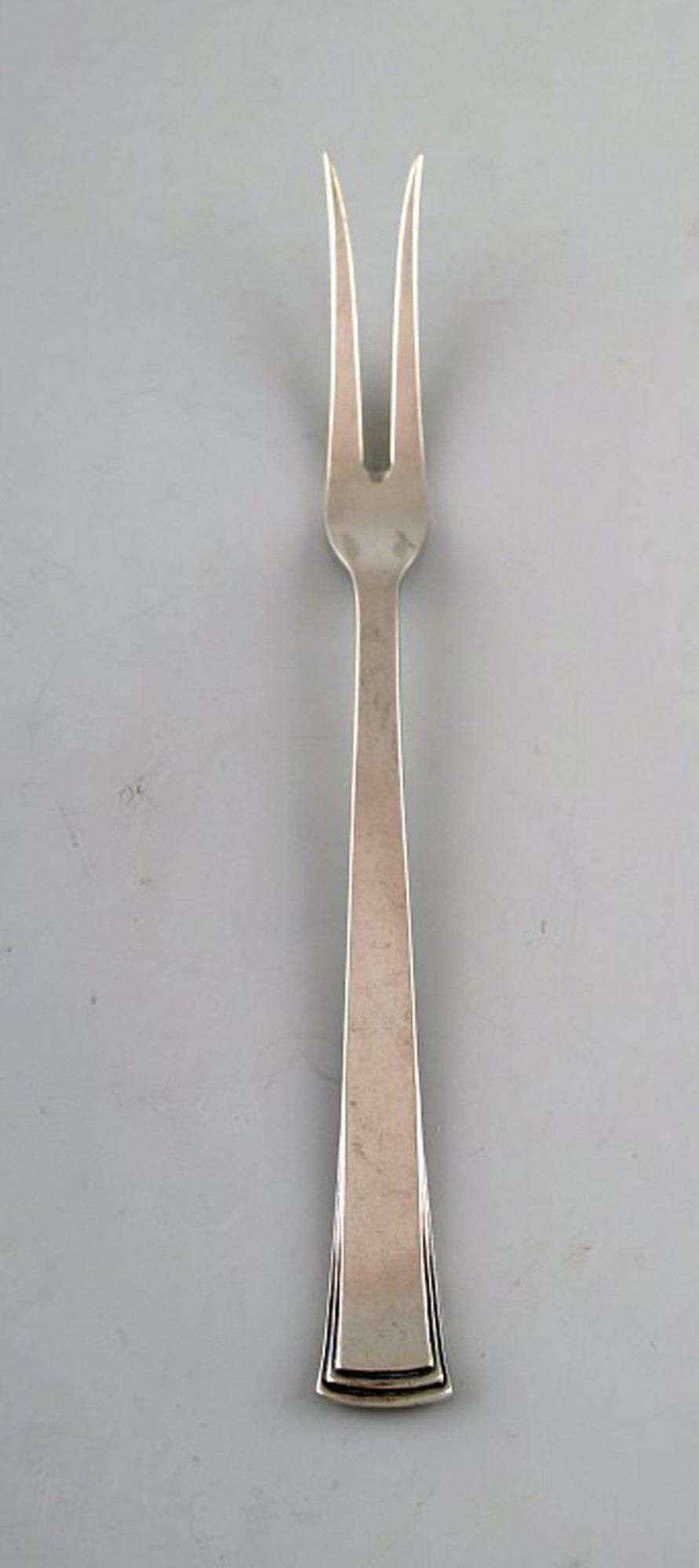 Evald Nielsen number 32 cold meat fork in silver (830). (1 of 4)