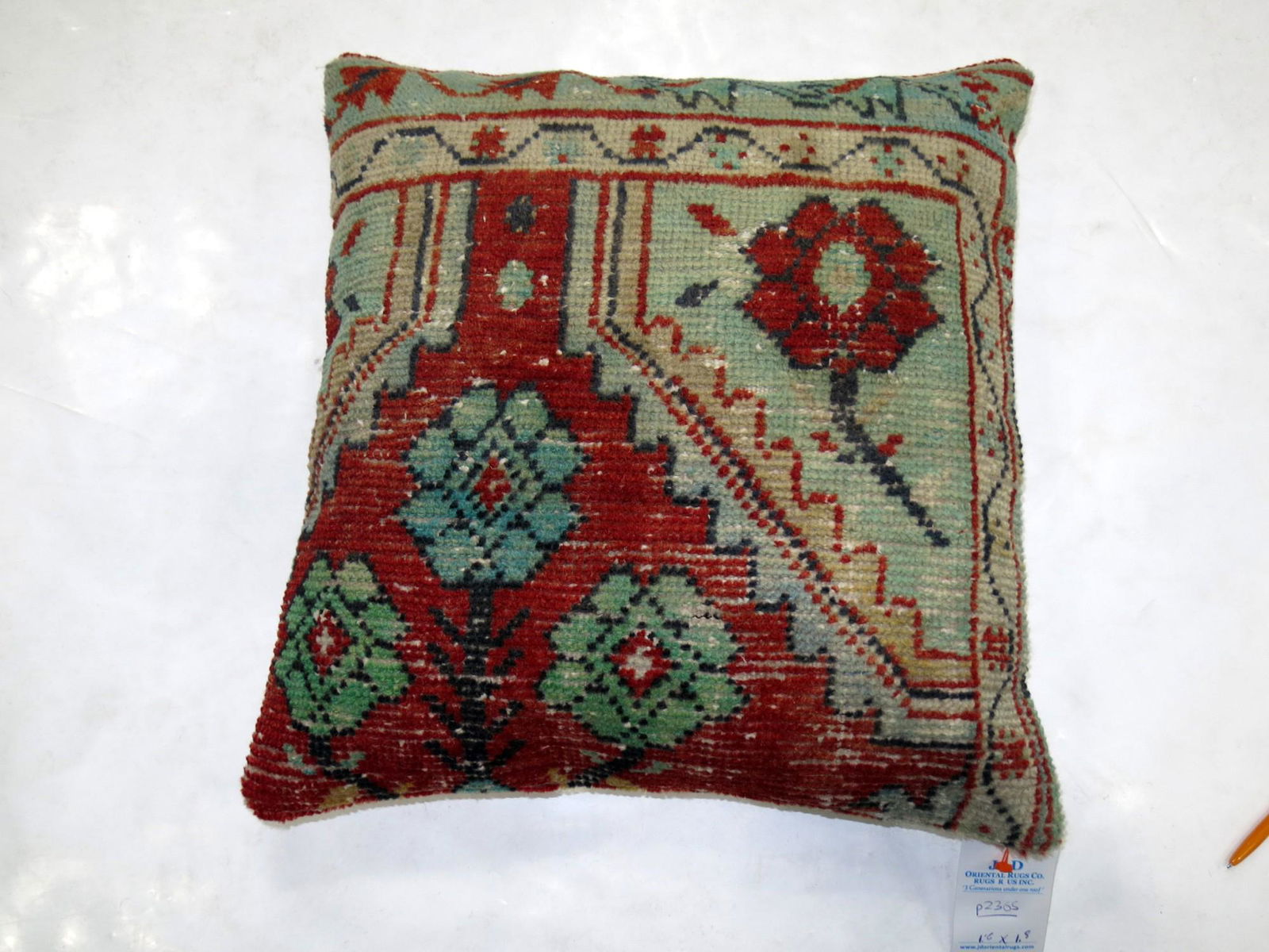 Bright Red Turkish Rug Pillow No. p2365 (1 of 2)