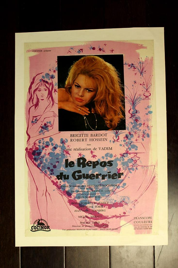 Love on a Pillow (1962) Brigitte Bardot 25” x 17.5” Spanish Movie Poster LB (1 of 1)