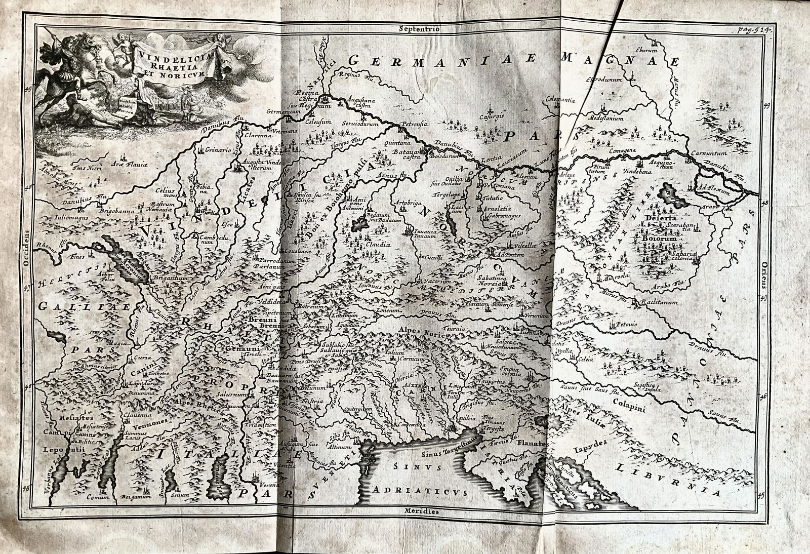 Ancient Switzerland and Austria, Alpine region. 1701-1706 by Christoph Cellarius (1 of 2)