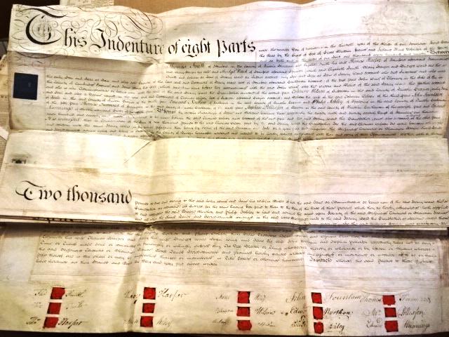 1790 English Vellum 1000 Year Lease Fifteen Red Wax Seals (1 of 6)