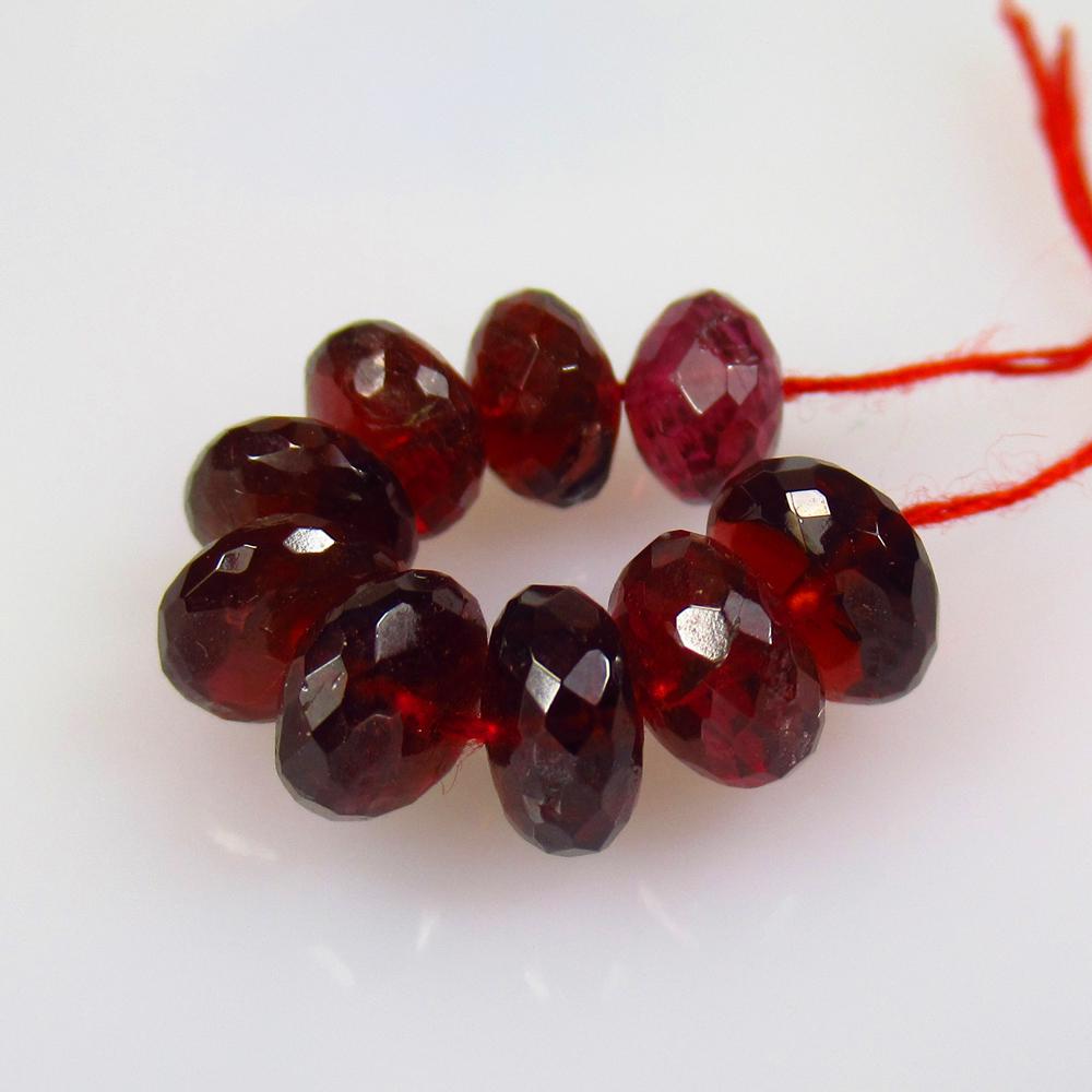 18.58 Ctw Natural 9 Drilled Garnet Round Cut Beads (1 of 2)